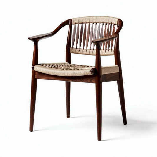 Chaise en bois avec tressage en rotin couleur naturelle dimensions 50 x 55 x 75cm