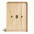 Armoire en bois clair  trois portes design contemporain dimensions 180 x 120 x 50cm