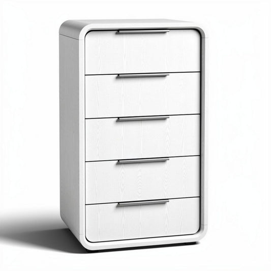 Commode à quatre tiroirs en bois blanc 40 x 25 x 80cm pour chambre d'enfant