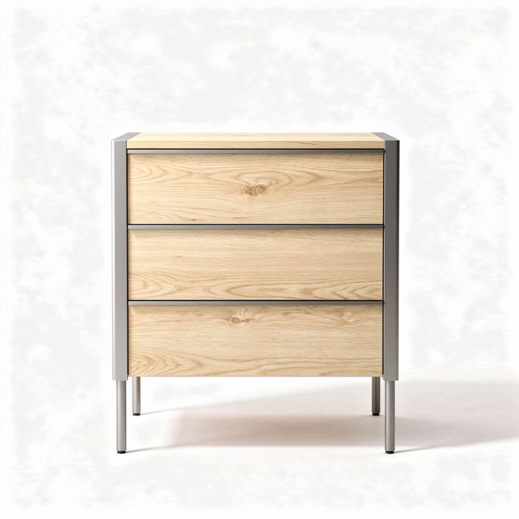 Commode en bois de pin avec trois tiroirs dimensions 40 x 30 x 60cm
