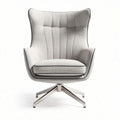 Fauteuil en tissu beige avec dossier haut dimensions 80 x 80 x 100cm