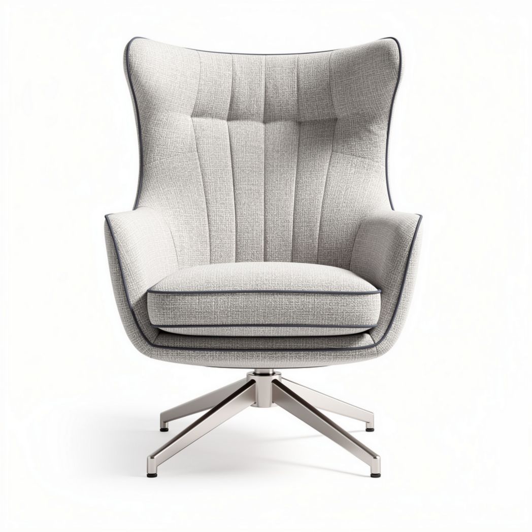 Fauteuil en tissu beige avec dossier haut dimensions 80 x 80 x 100cm