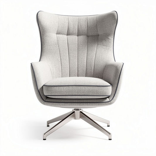Fauteuil en tissu beige avec dossier haut dimensions 80 x 80 x 100cm