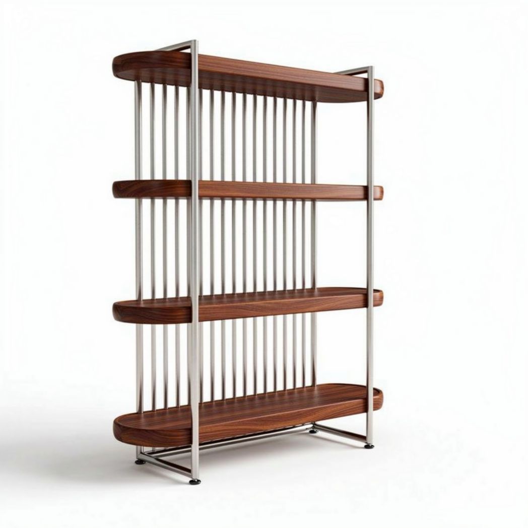 Étagère en bois avec structure en métal dimensions 150 x 80 x 180 cm