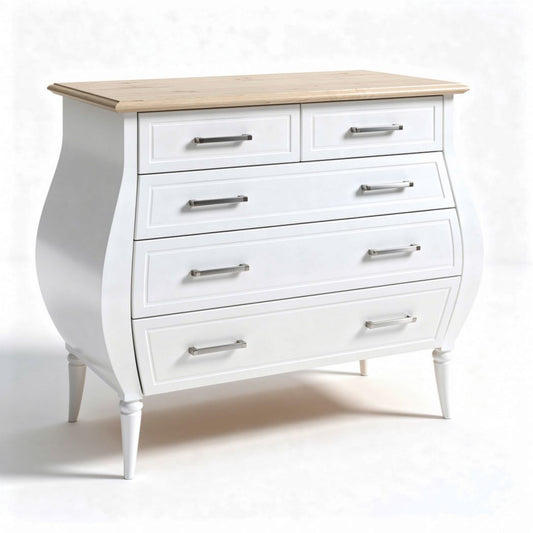 Commode blanche avec plateau en bois de dimensions 70 x 40 x 80cm