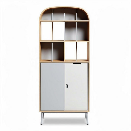 Meuble de rangement en bois avec portes et compartiments 75 x 40 x 150cm