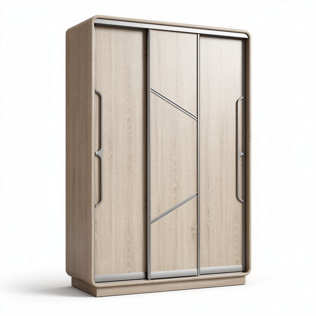 Armoire en bois de chêne à trois portes 180 x 100 x 50cm pour rangement
