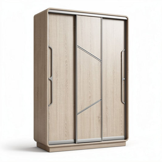 Armoire en bois de chêne à trois portes 180 x 100 x 50cm pour rangement